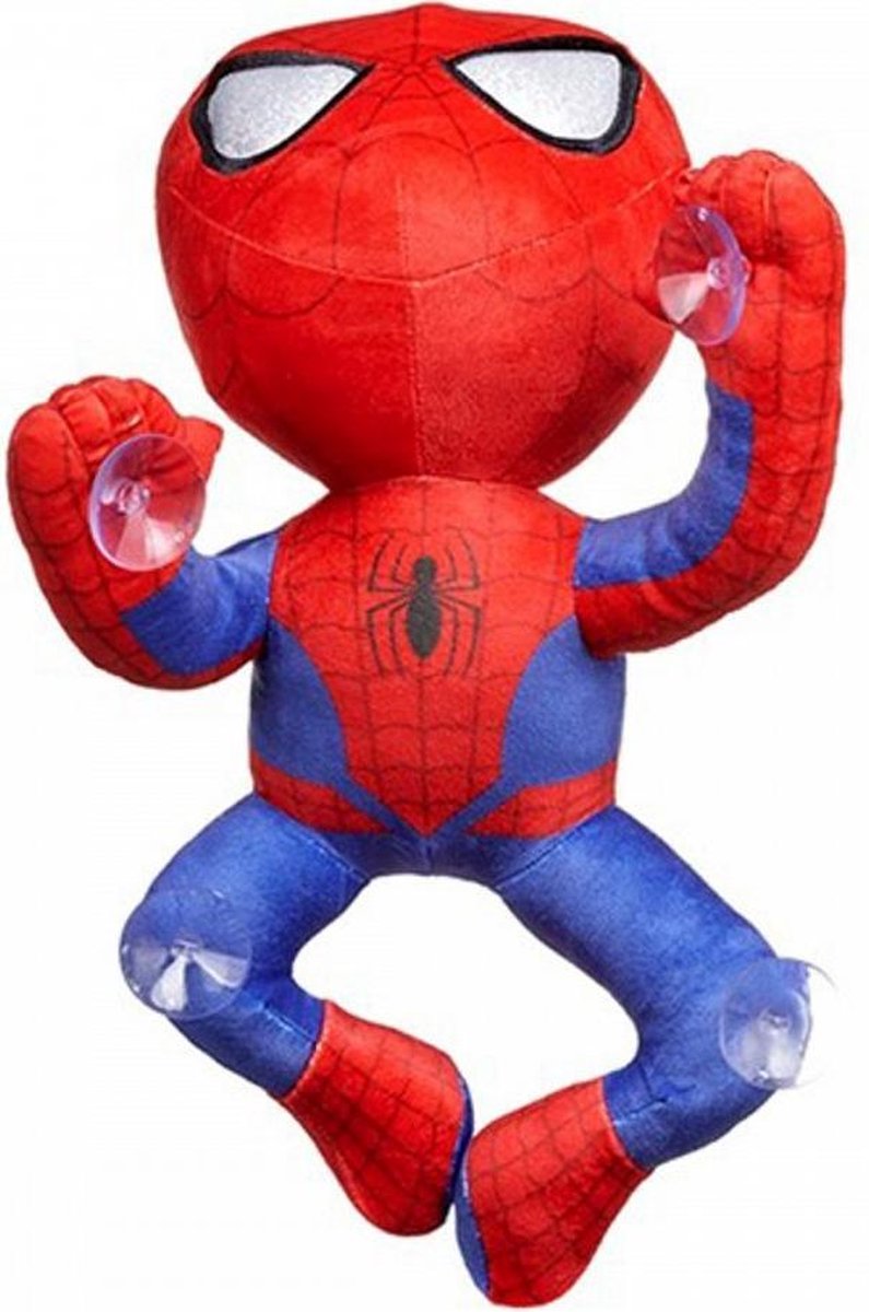 Spiderman Marvel pluche knuffel klimmend met zuignap 30 cm  | Marvel spider man DC comics | Spiderman Deadpool Avengers movie Miles Venom | Spiderman speelgoed pop voor kinderen